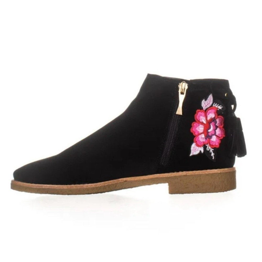 Kate Spade New York Bellville Flat Ankle Boots, Black Cow Suede